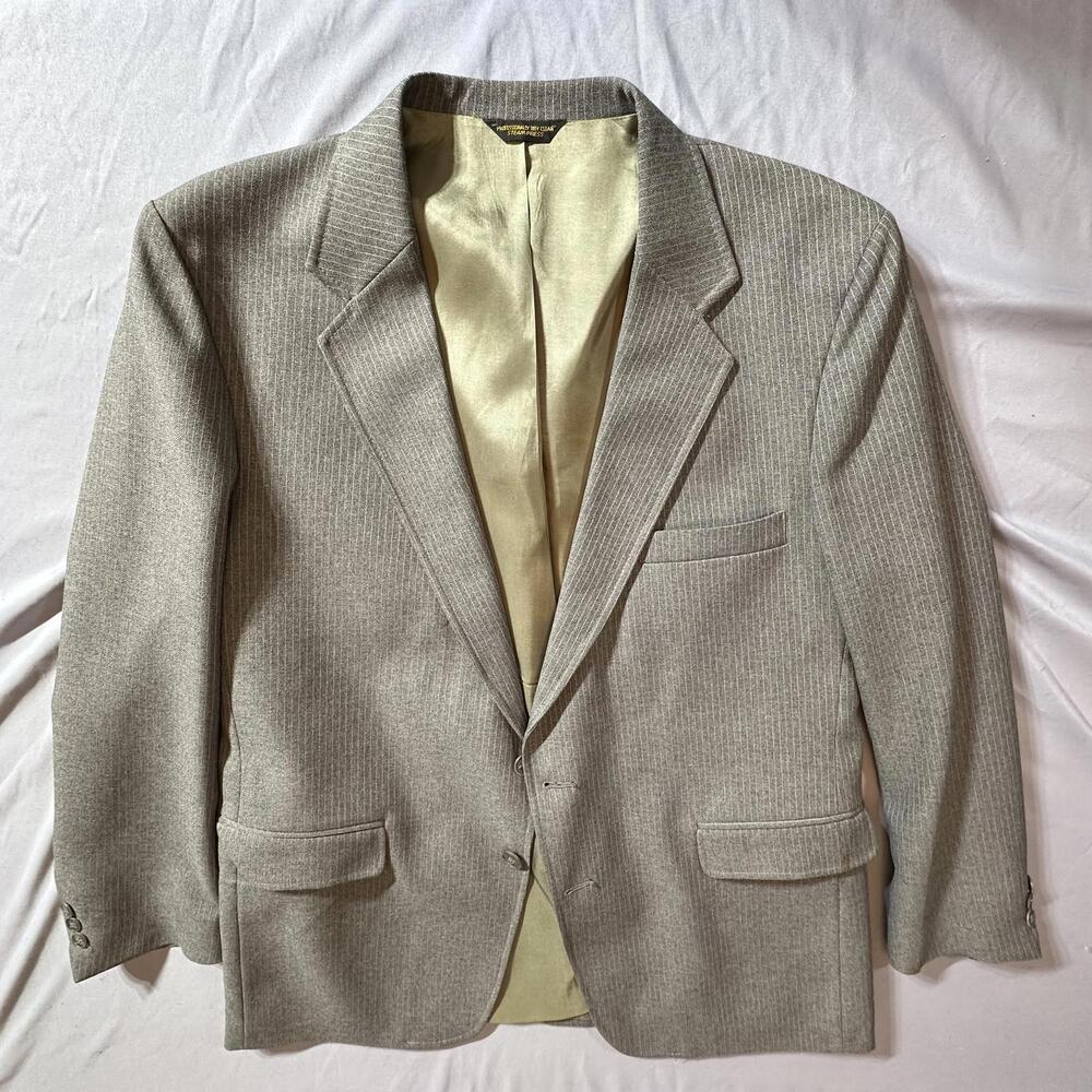 Classic Men's Grey‎ Pinstripe Blazer - Vintage Levi's Action Suits